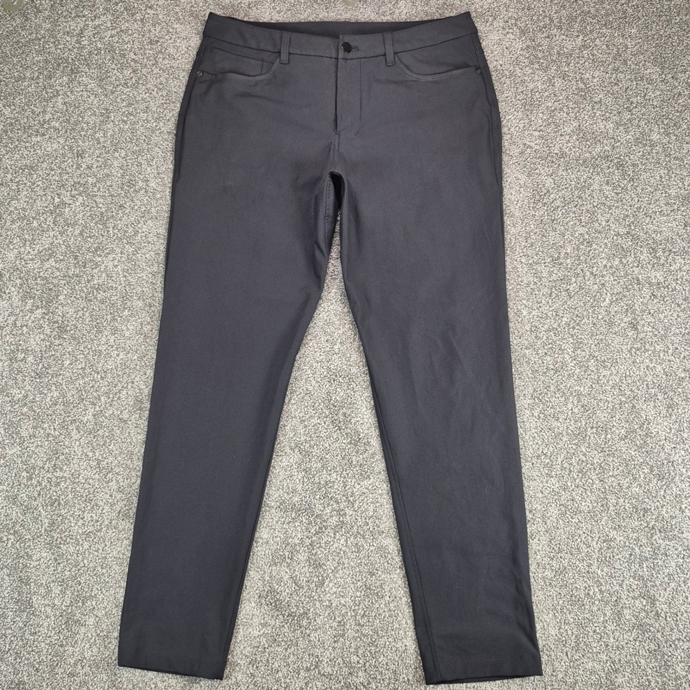 Lululemon ABC Pants Slim Fit Mens33 Black Warpstreme 5-Pocket Trousers